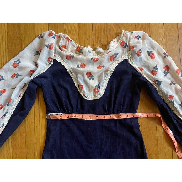 60s Vintage Gunne Sax Black Label Corduroy Dress - Picture 8 of 12